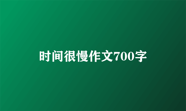 时间很慢作文700字