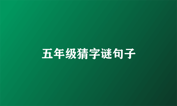 五年级猜字谜句子