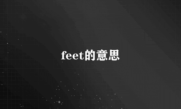 feet的意思