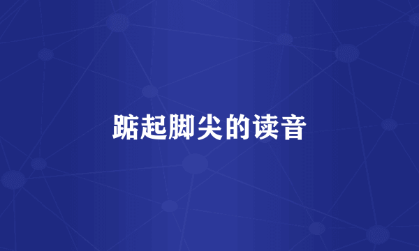 踮起脚尖的读音