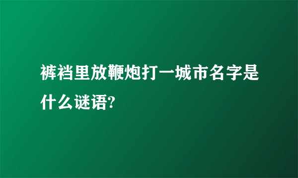 裤裆里放鞭炮打一城市名字是什么谜语?