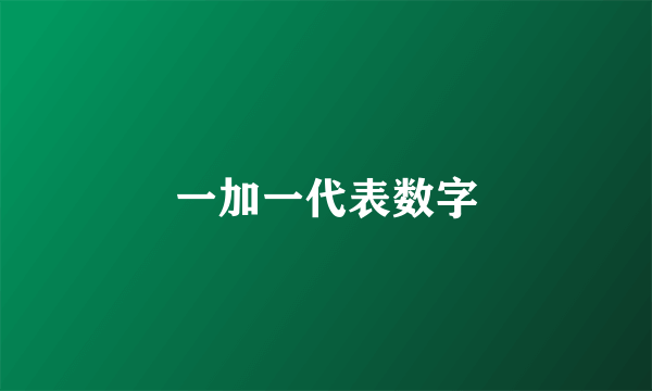 一加一代表数字