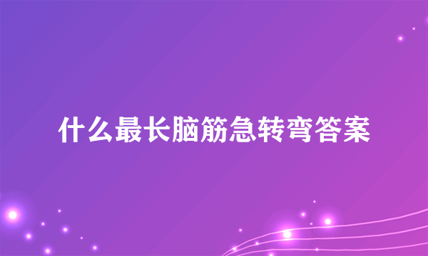 什么最长脑筋急转弯答案