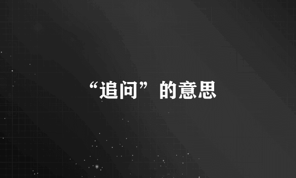 “追问”的意思