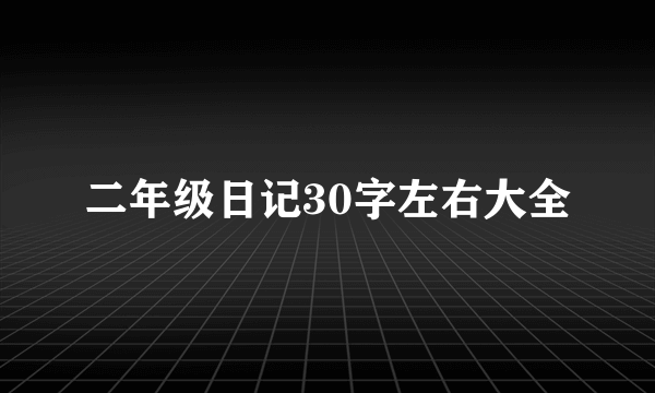 二年级日记30字左右大全