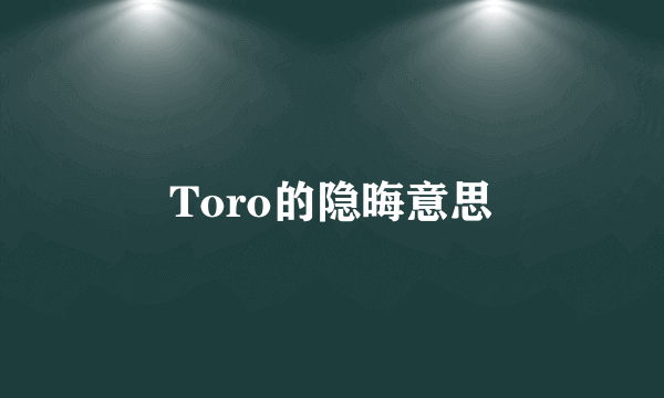Toro的隐晦意思