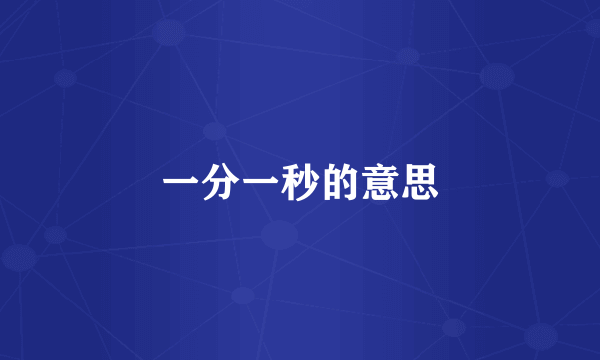 一分一秒的意思