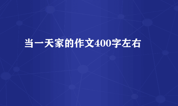 当一天家的作文400字左右
