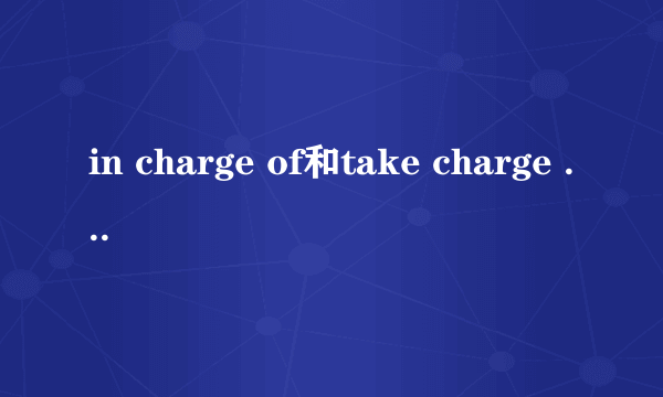 in charge of和take charge of的区别