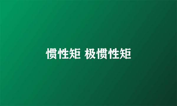 惯性矩 极惯性矩