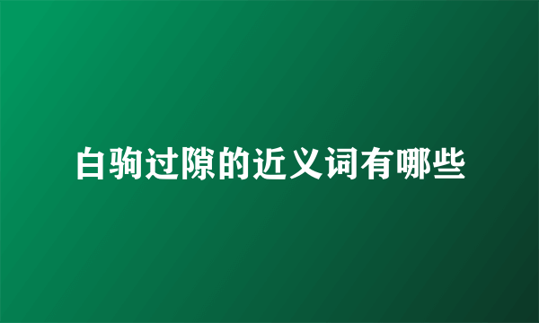 白驹过隙的近义词有哪些