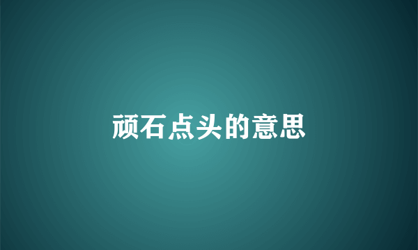 顽石点头的意思
