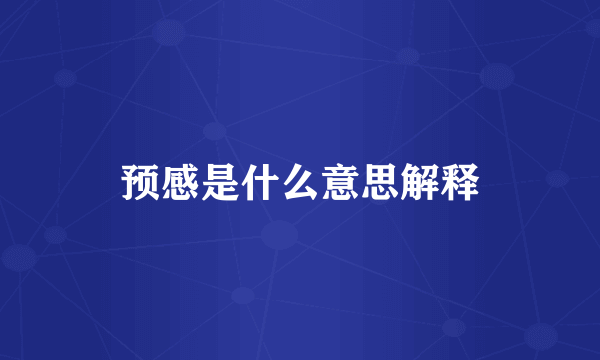 预感是什么意思解释