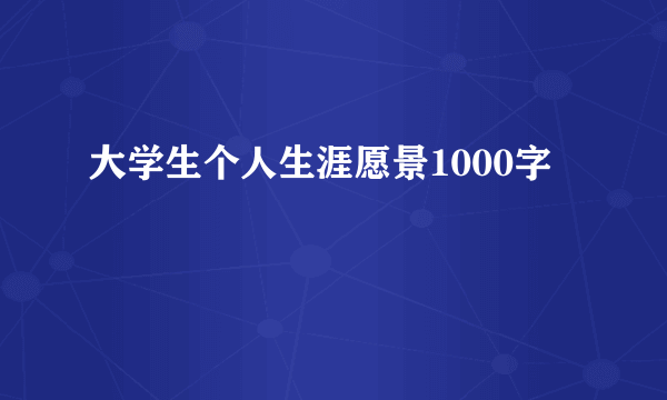 大学生个人生涯愿景1000字
