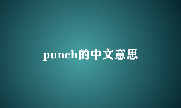 punch的中文意思