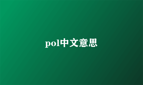 pol中文意思