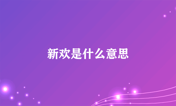新欢是什么意思