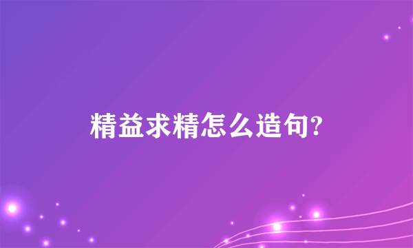 精益求精怎么造句?