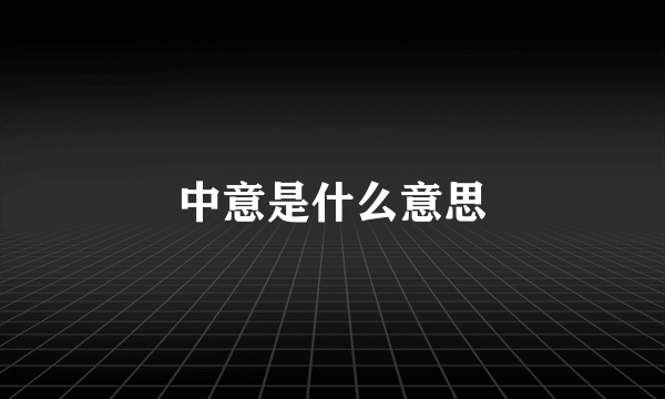 中意是什么意思