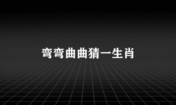弯弯曲曲猜一生肖