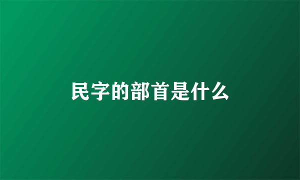 民字的部首是什么
