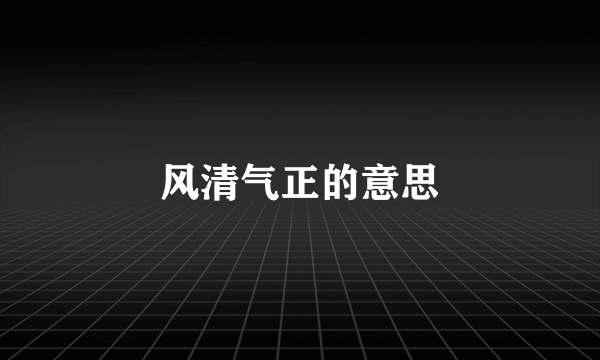 风清气正的意思