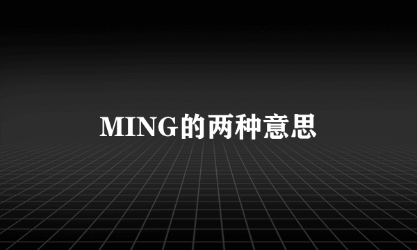 MING的两种意思