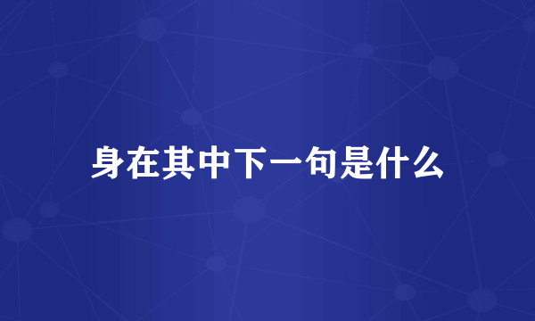 身在其中下一句是什么