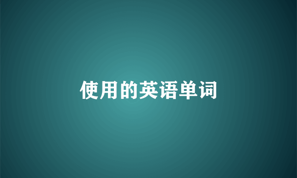 使用的英语单词