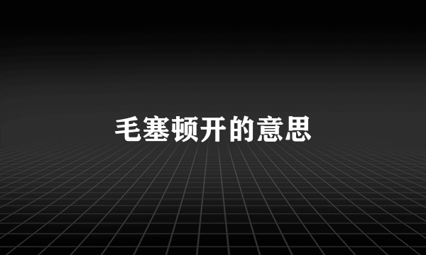 毛塞顿开的意思