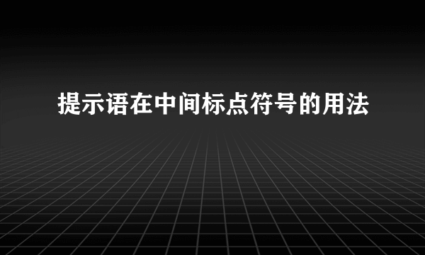 提示语在中间标点符号的用法