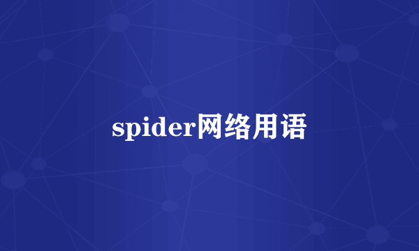 spider网络用语