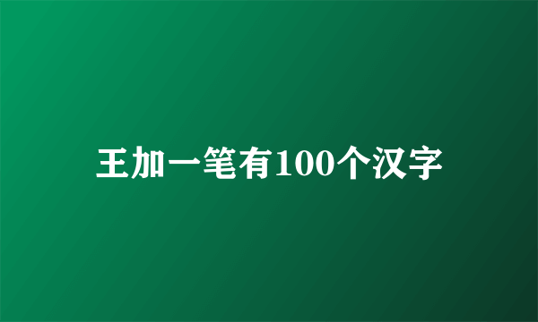 王加一笔有100个汉字