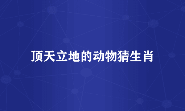 顶天立地的动物猜生肖