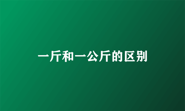 一斤和一公斤的区别
