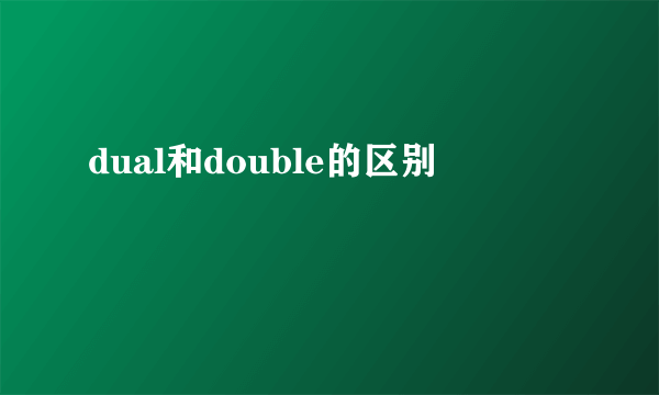 dual和double的区别