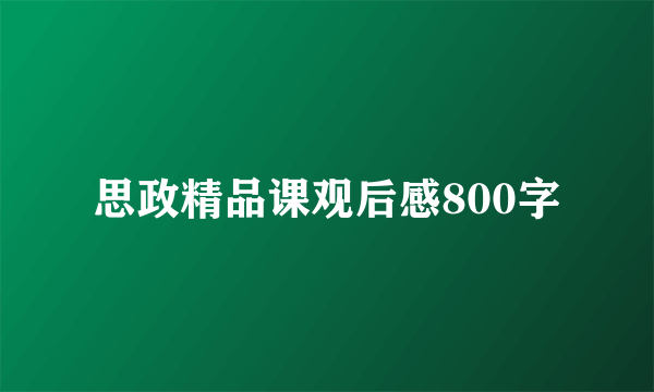 思政精品课观后感800字