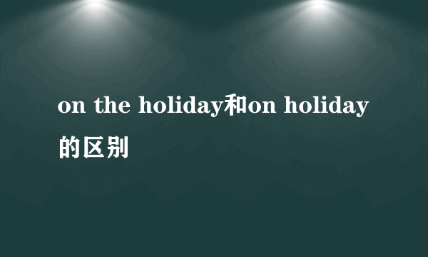on the holiday和on holiday的区别