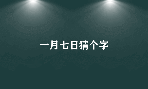 一月七日猜个字