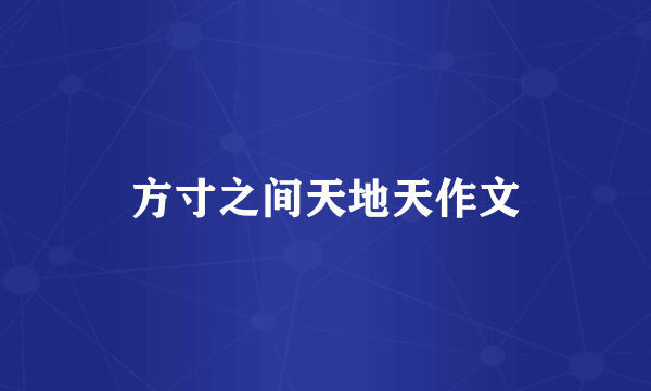 方寸之间天地天作文