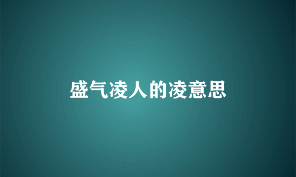 盛气凌人的凌意思