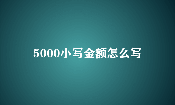 5000小写金额怎么写