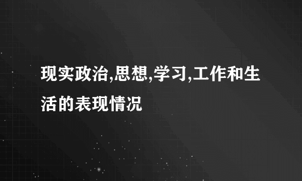 现实政治,思想,学习,工作和生活的表现情况
