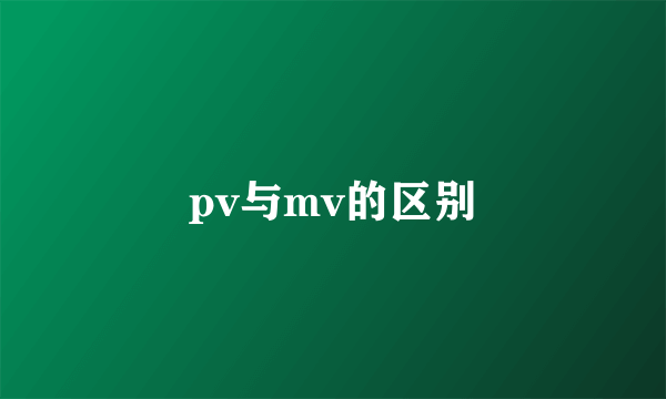 pv与mv的区别
