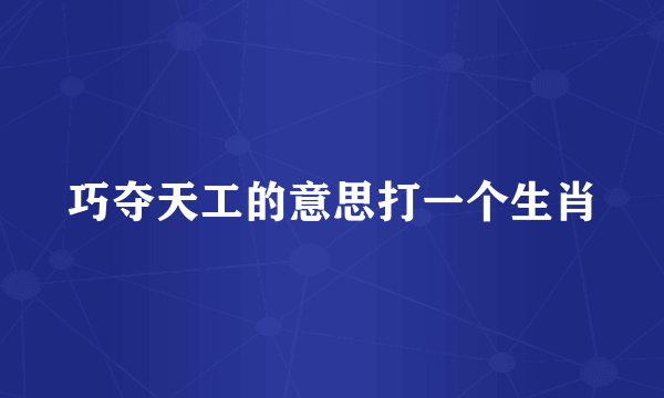巧夺天工的意思打一个生肖