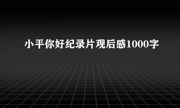 小平你好纪录片观后感1000字