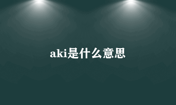 aki是什么意思