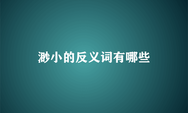 渺小的反义词有哪些