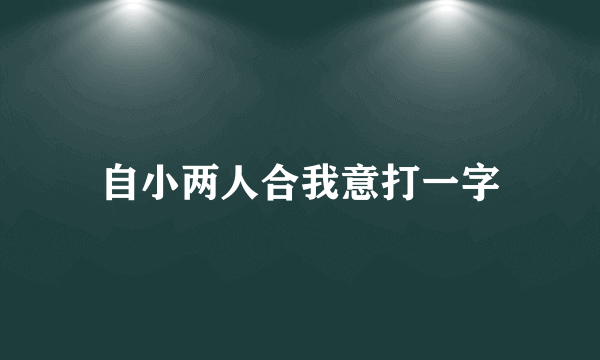 自小两人合我意打一字