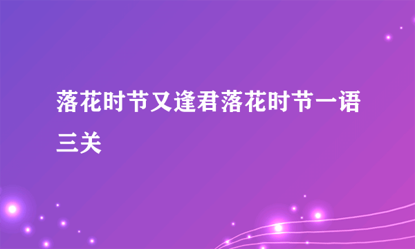 落花时节又逢君落花时节一语三关